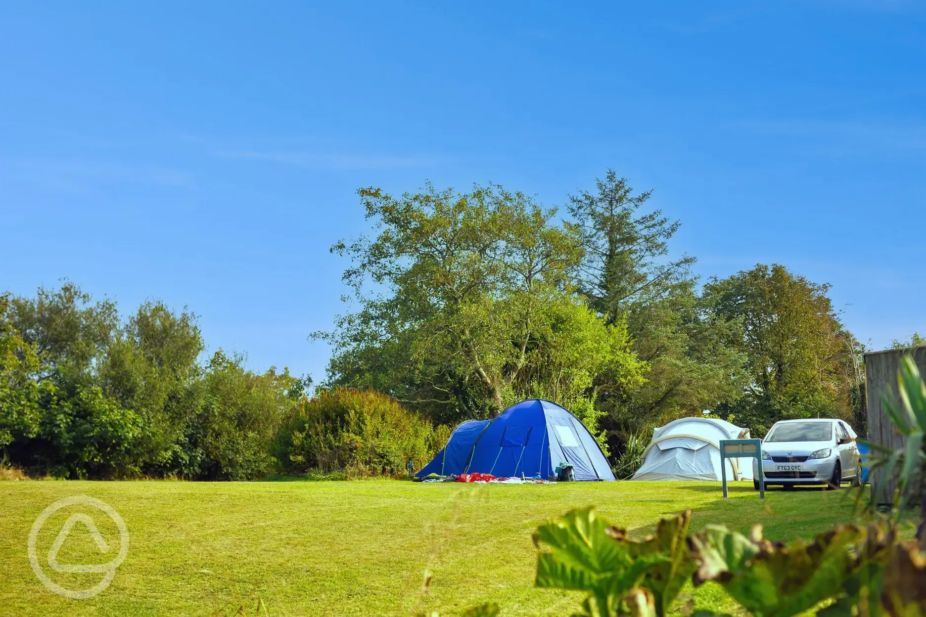 Medium electric grass tent pitches