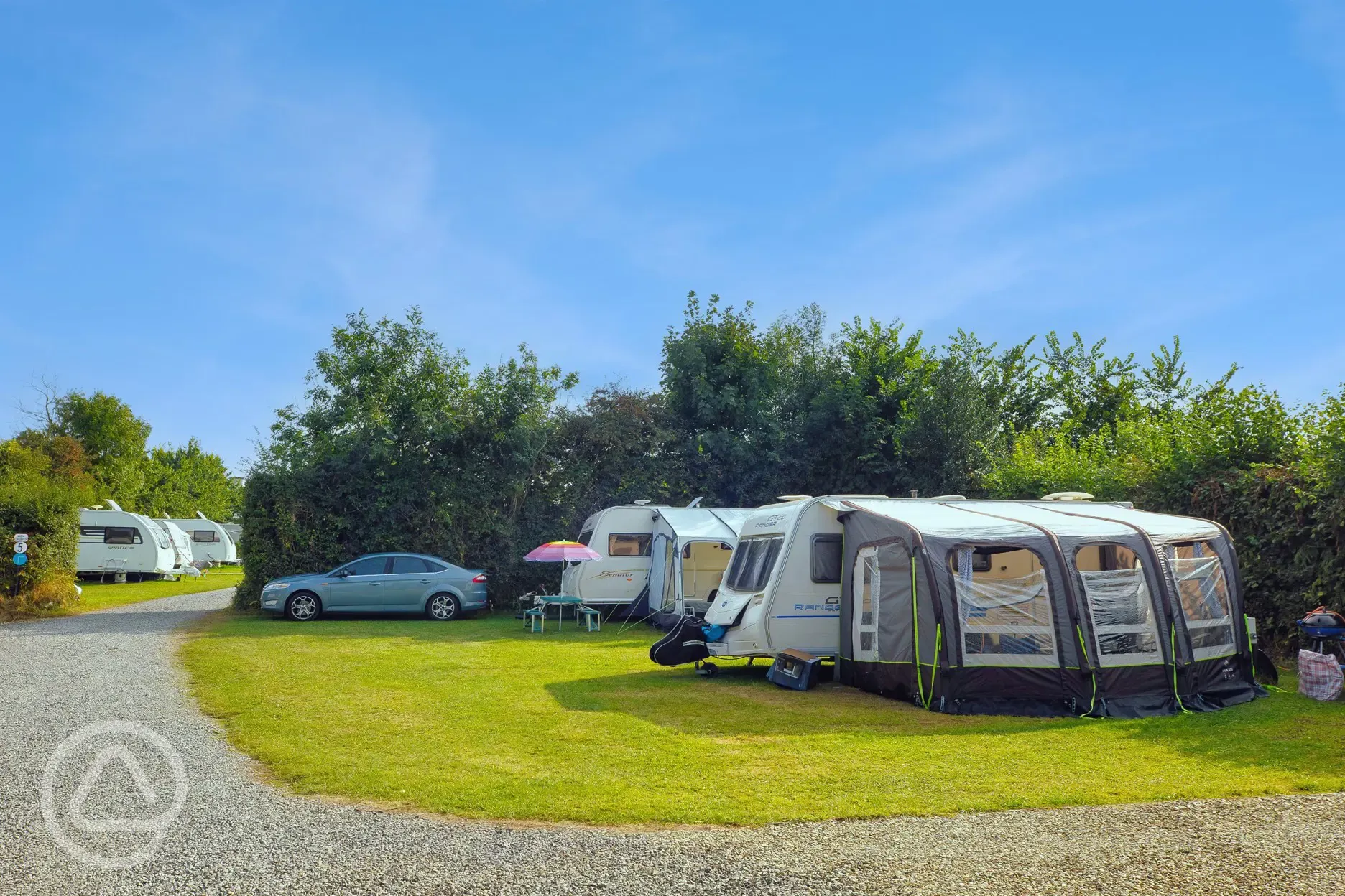Electric grass caravan pitches