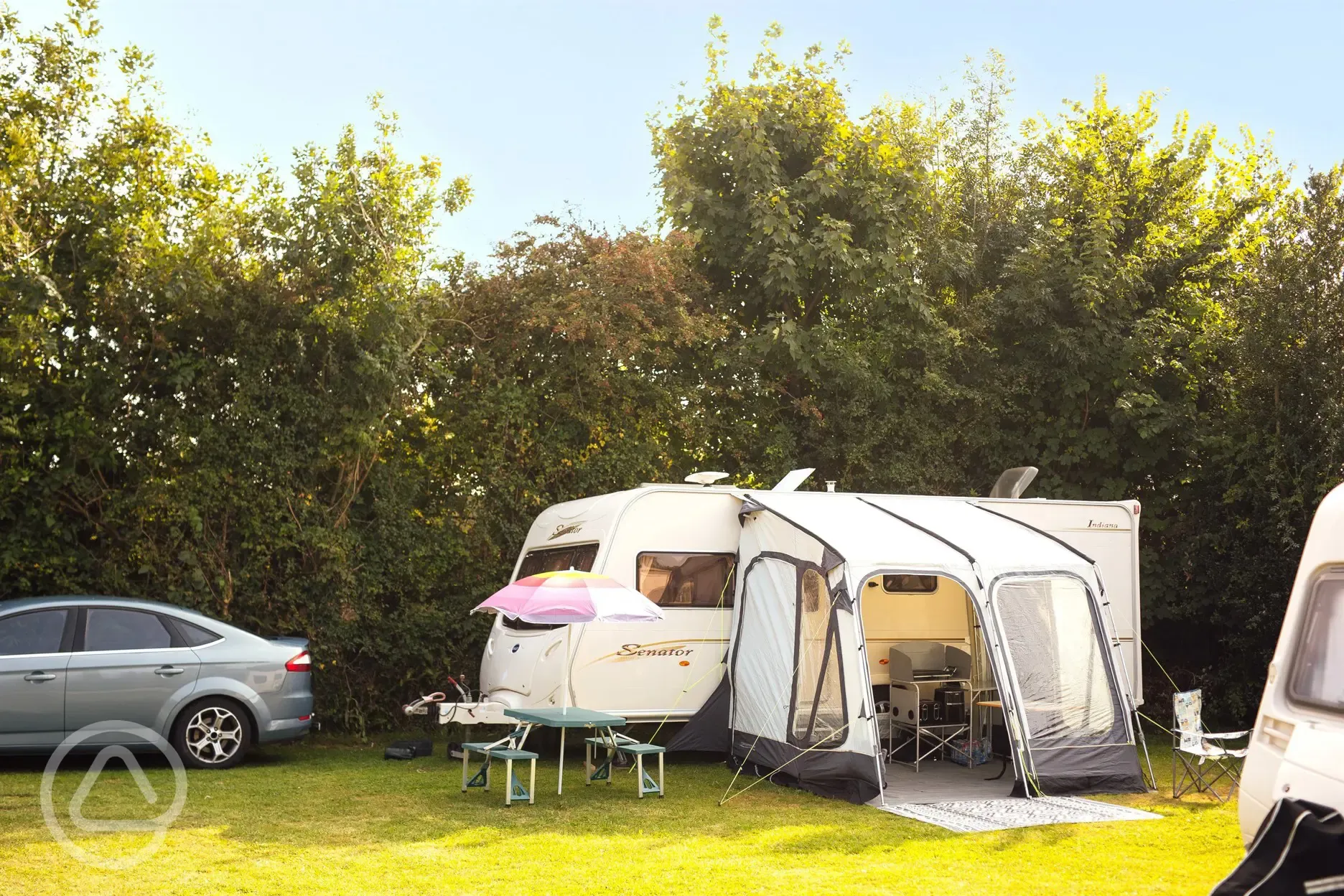 Electric grass caravan pitches