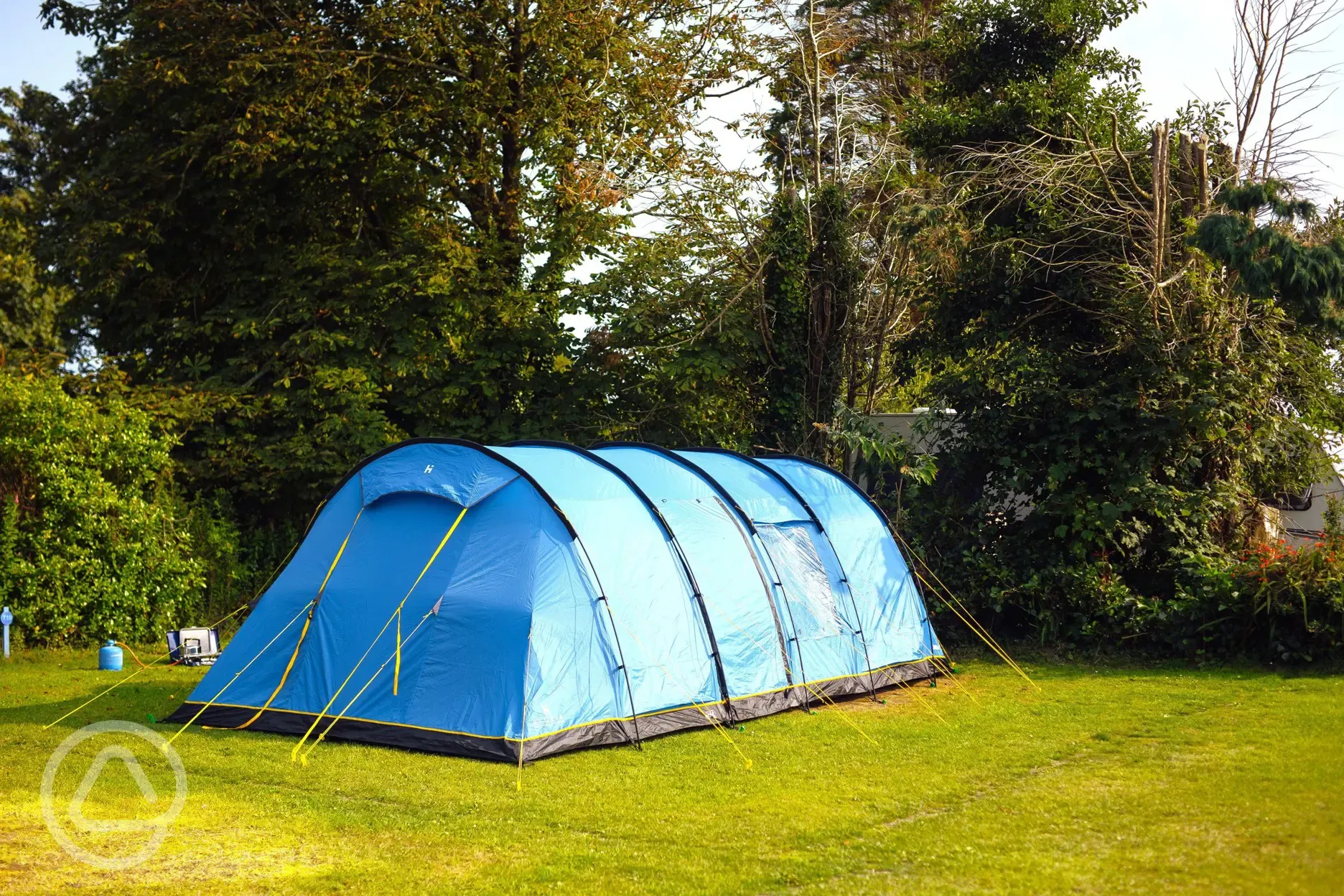 Large electric grass tent pitches