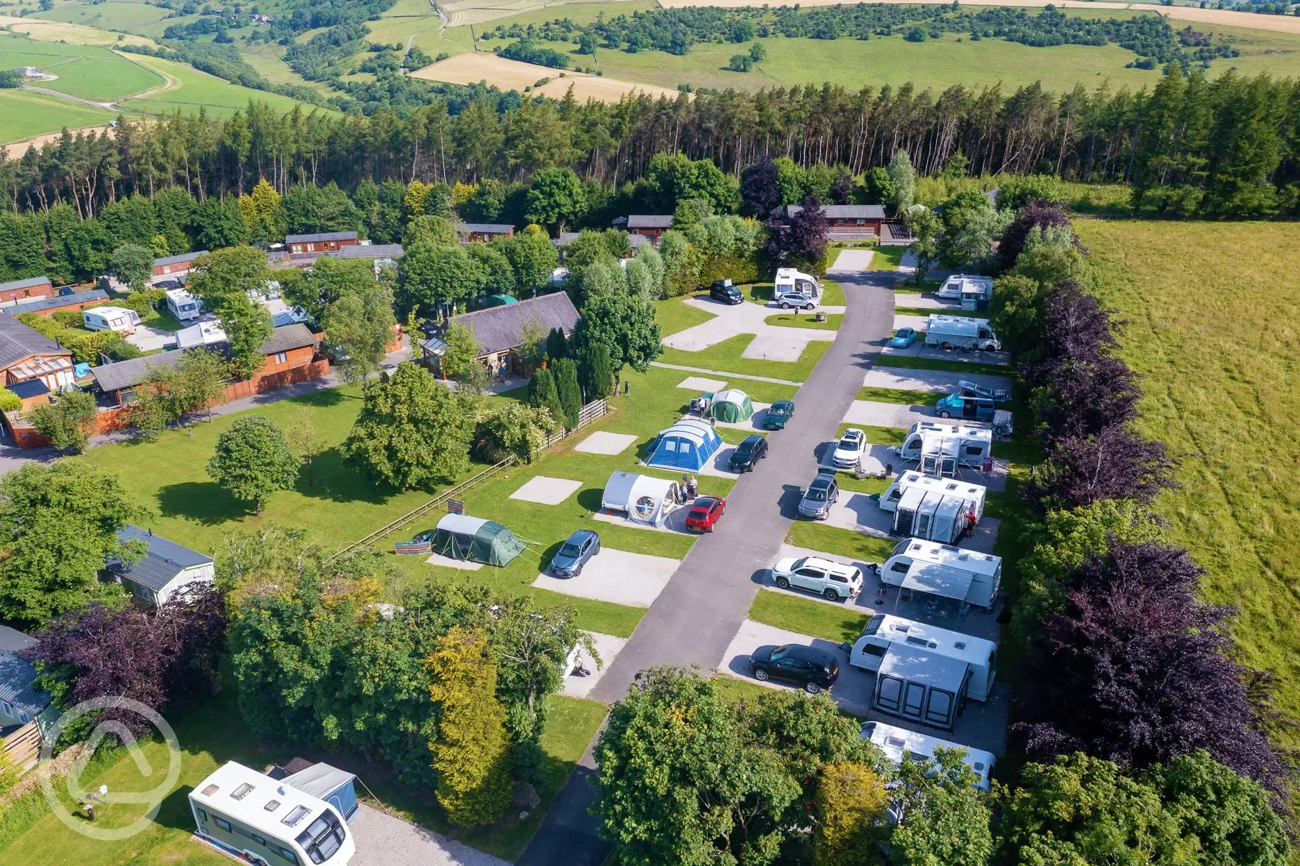 Overview of hardstanding pitches at Lognor Wood  Overview of hardstanding pitches at Lognor Wood