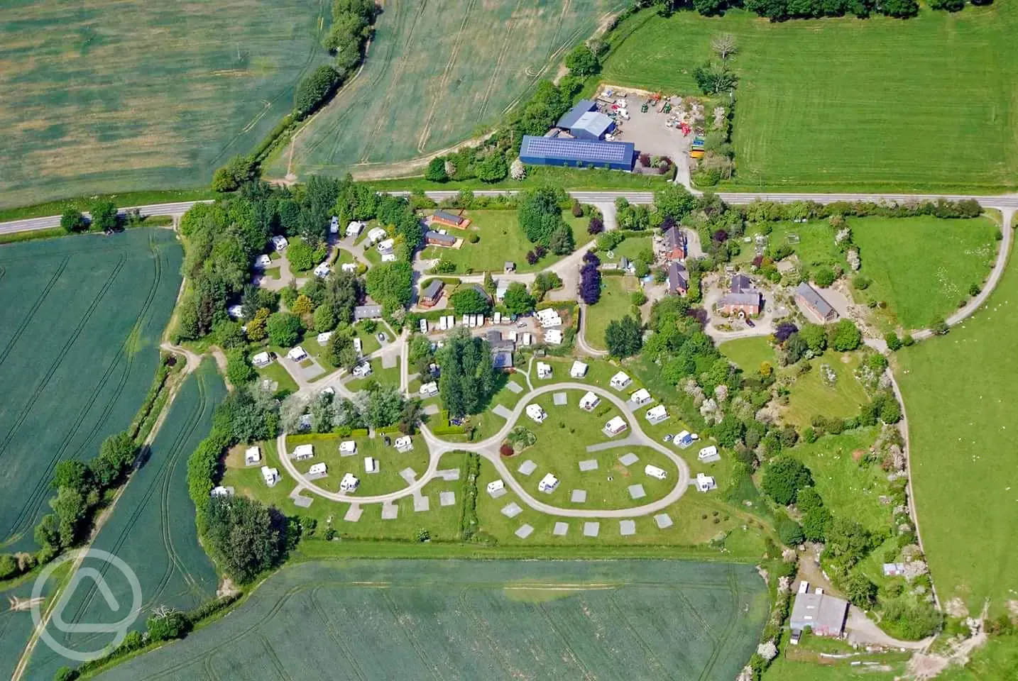 Bird's eye view of the campsite