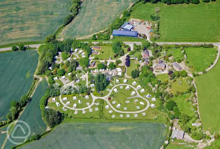 Bird's eye view of the campsite