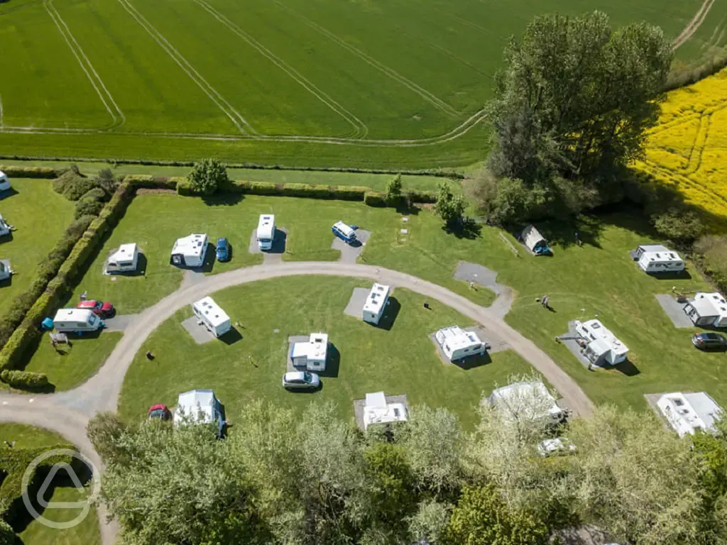 Bird's eye view of the campsite