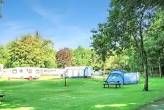 Premium hardstanding and grass pitches with 16 amp hook ups