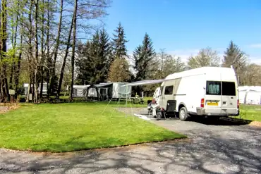 Premium hardstanding and grass pitches with 16 amp hook ups