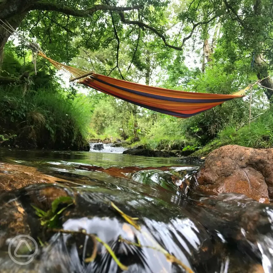 Hammock over the River Exe at Westermill Farm