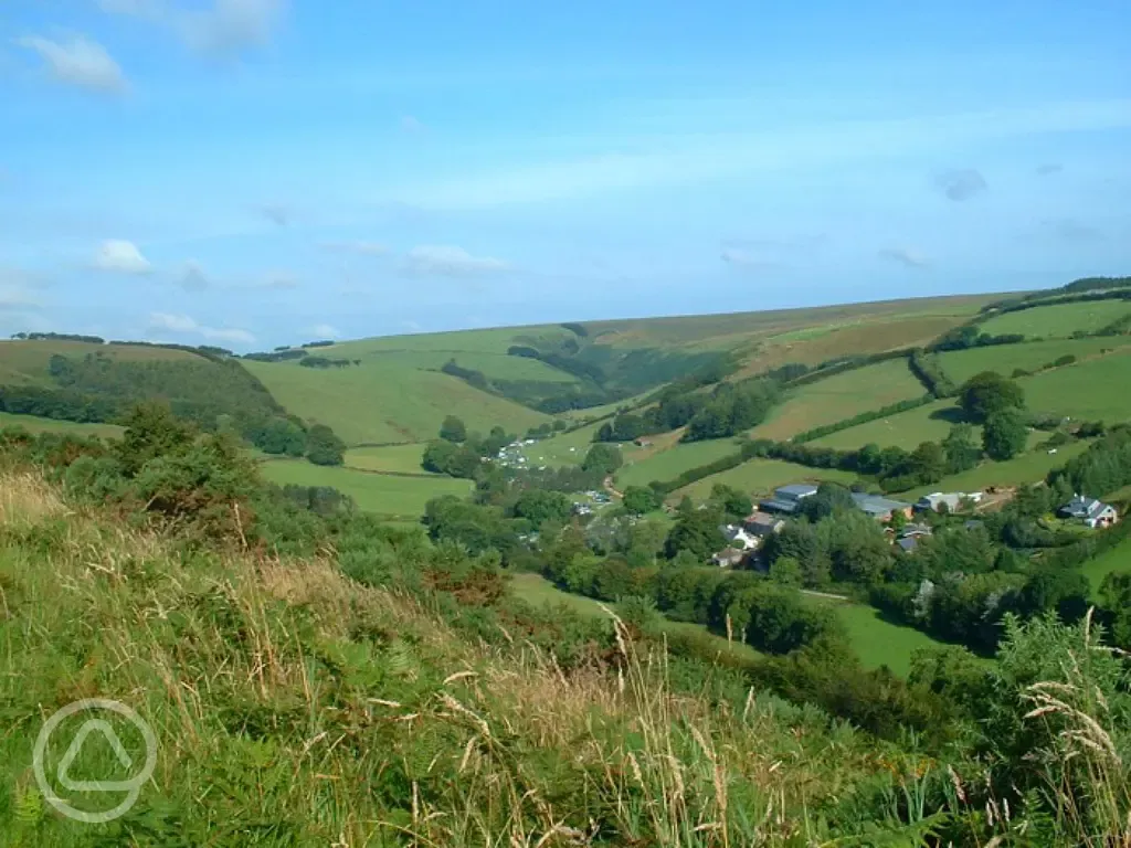 Westermill Farm Campsite within the Exmoor Hills