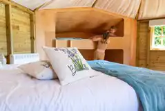 Glamping cabin interior