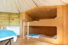 Glamping cabin bunk beds 