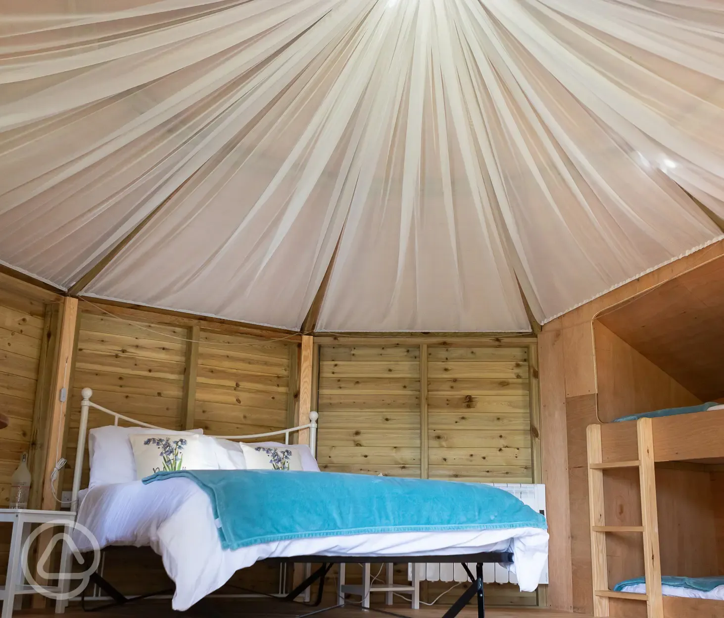 Glamping cabin interior