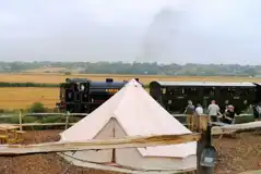 Bell tent and views of the Tenterden's Steam Railway