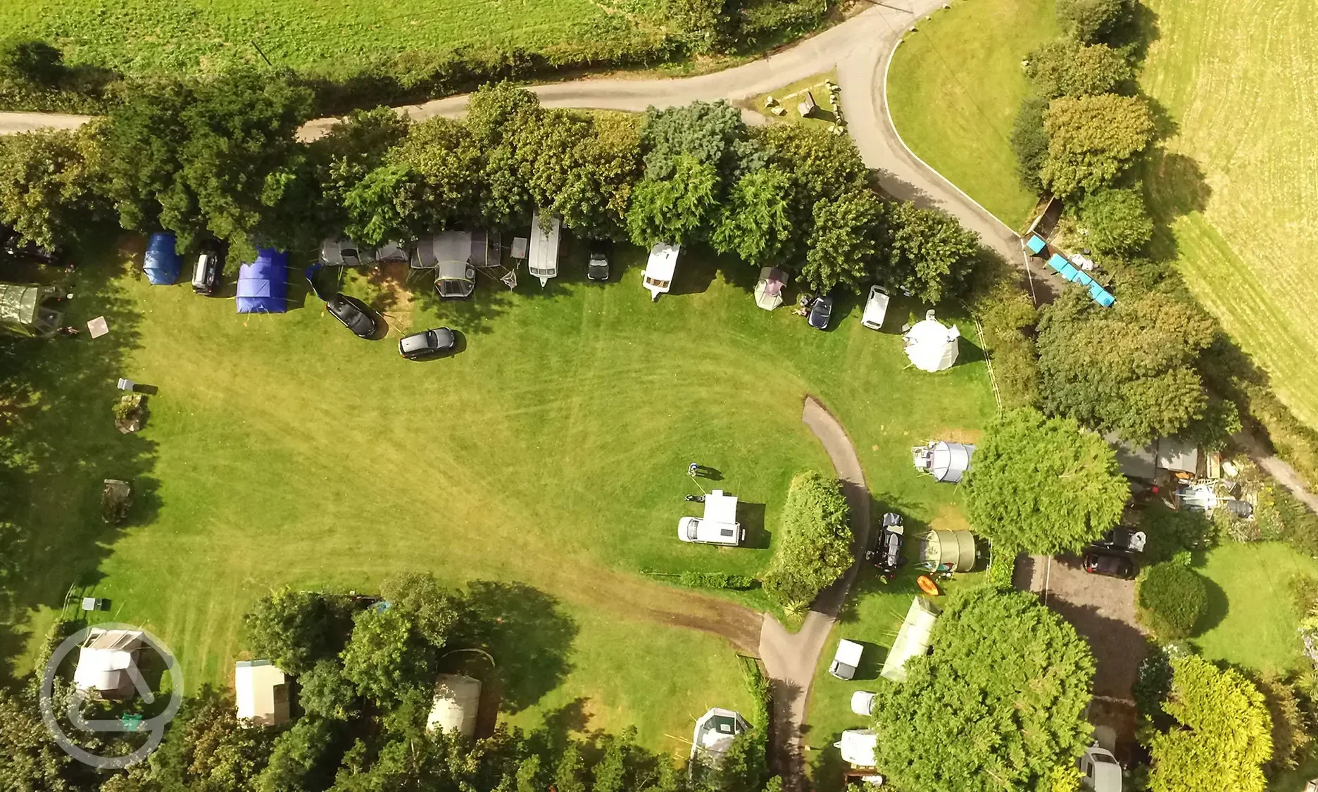 Bird's eye view of the campsite 