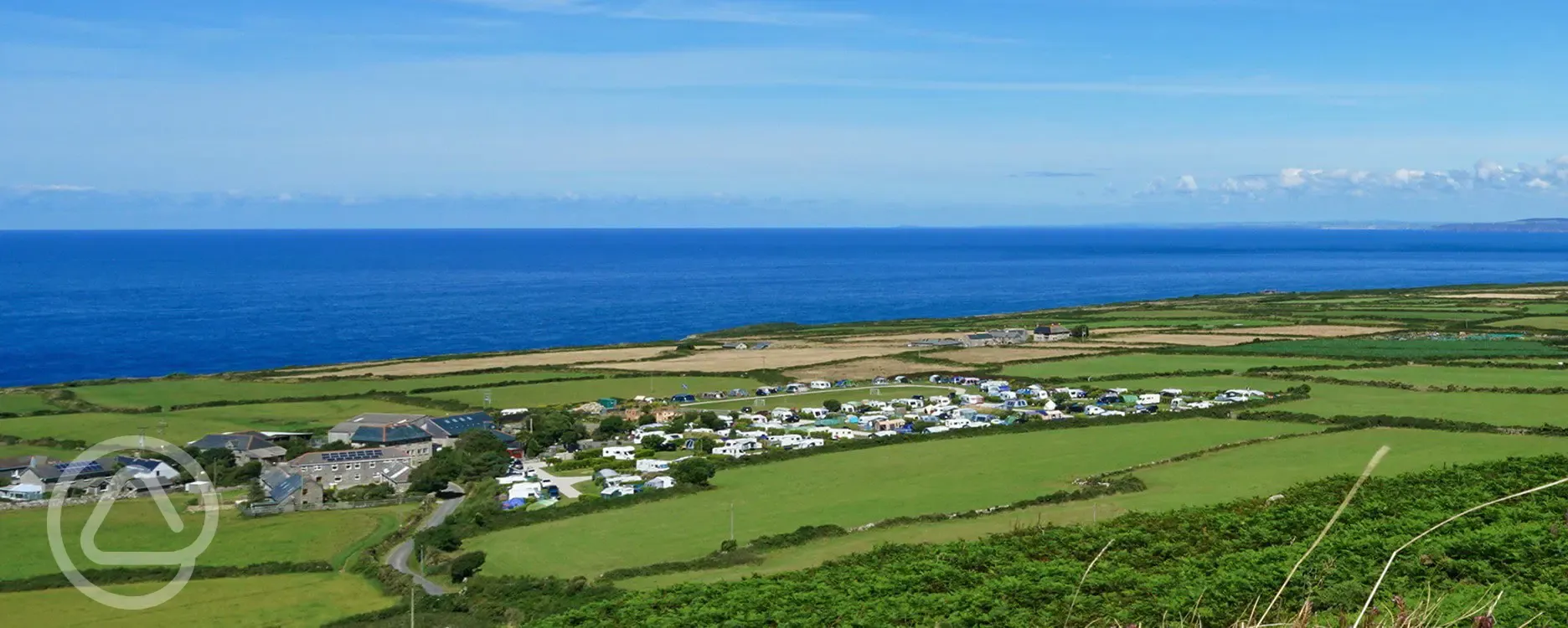 Aerial of the campsite and coast