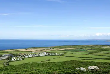 Aerial of the campsite near the coast