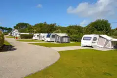 Fully serviced hardstanding pitches with 10 amp hook up