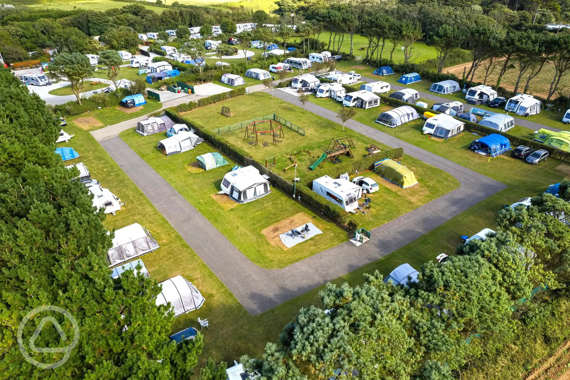 Aerial of electric grass pitches