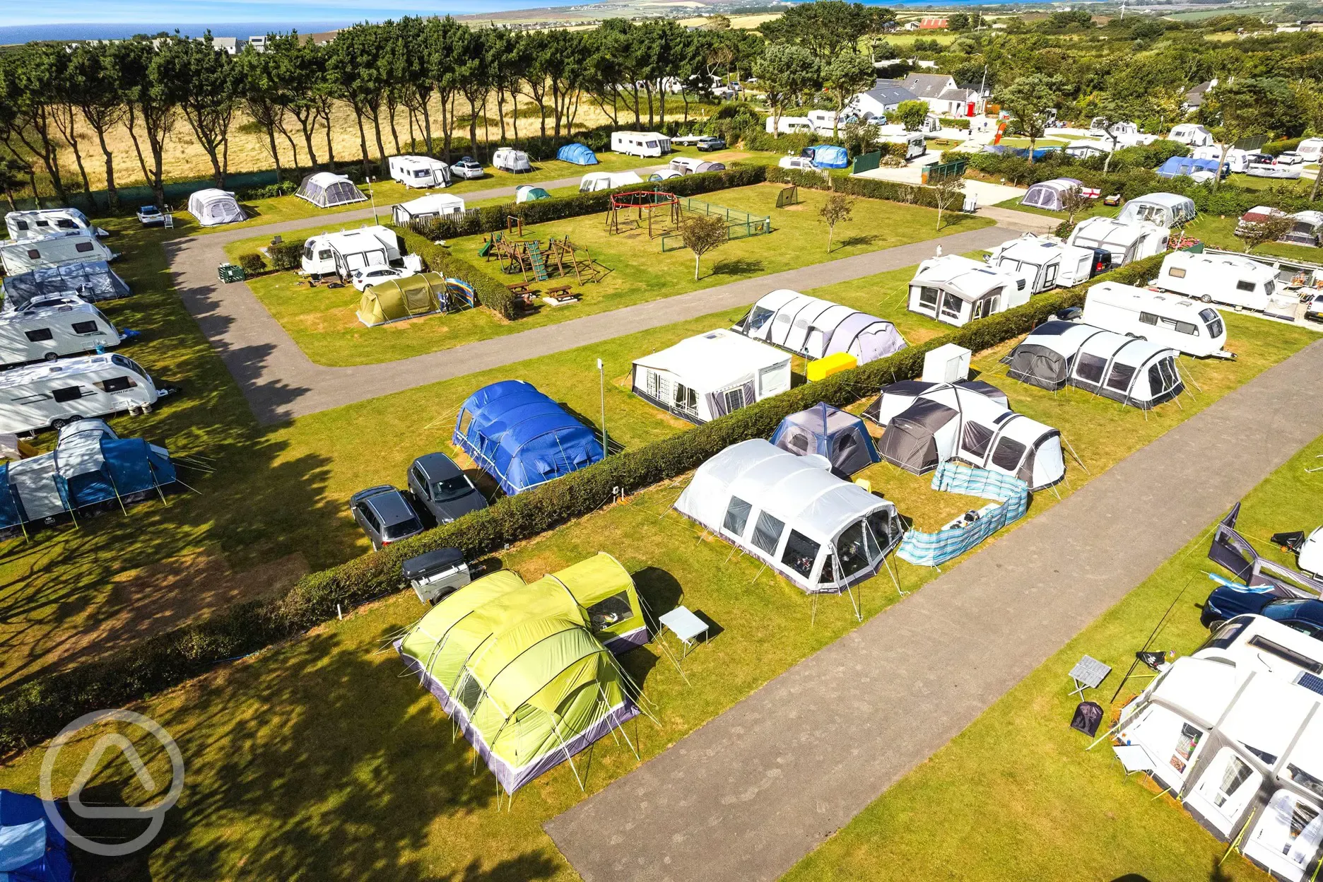 Aerial of the electric grass pitches