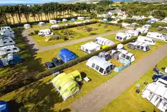 Aerial of the electric grass pitches with 10 amp hook up
