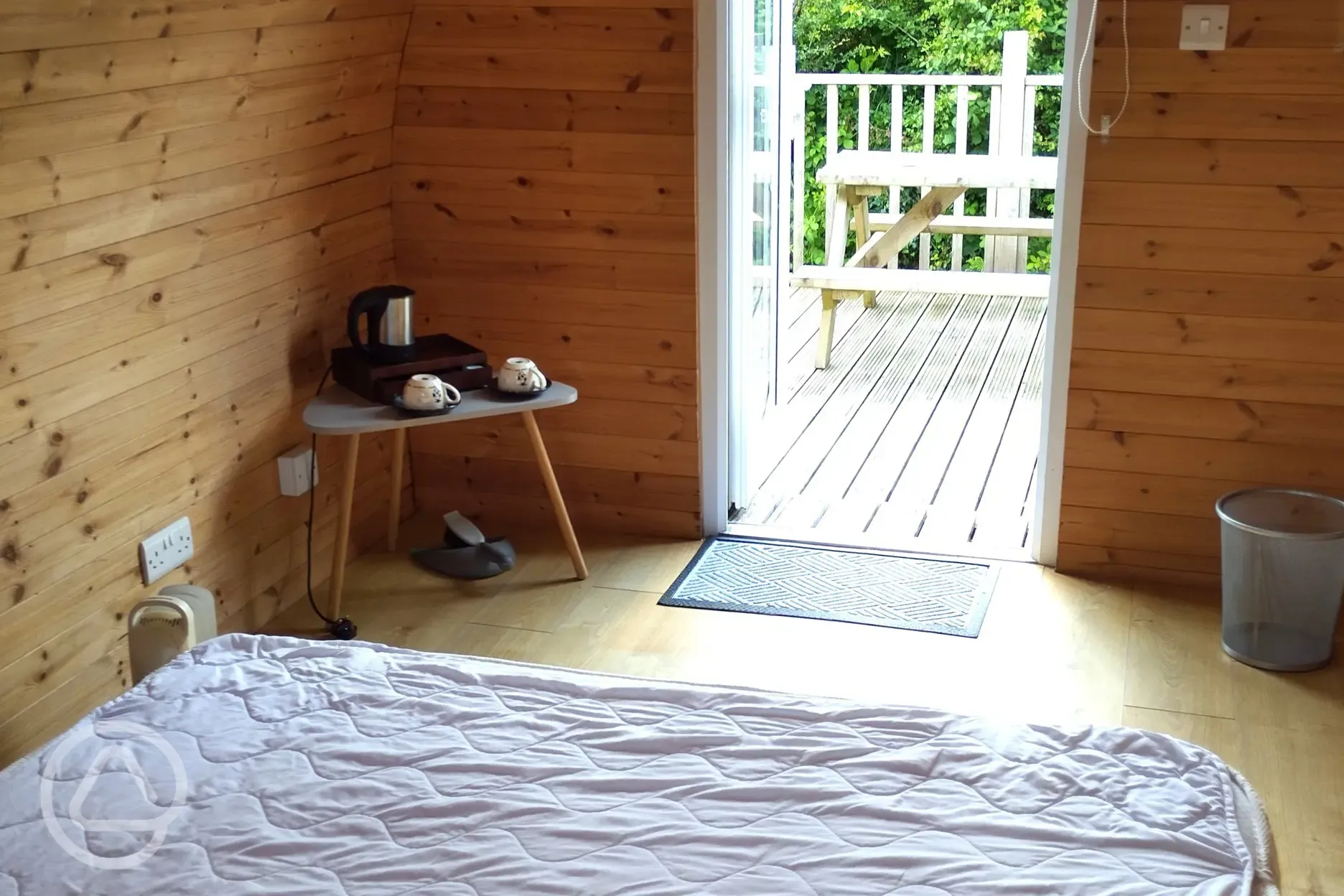 Glamping pod interior