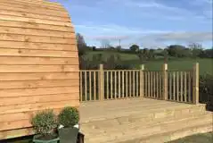 Camping pod decking and view