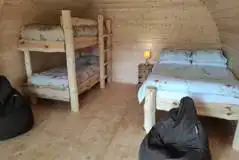 Family camping pod interior