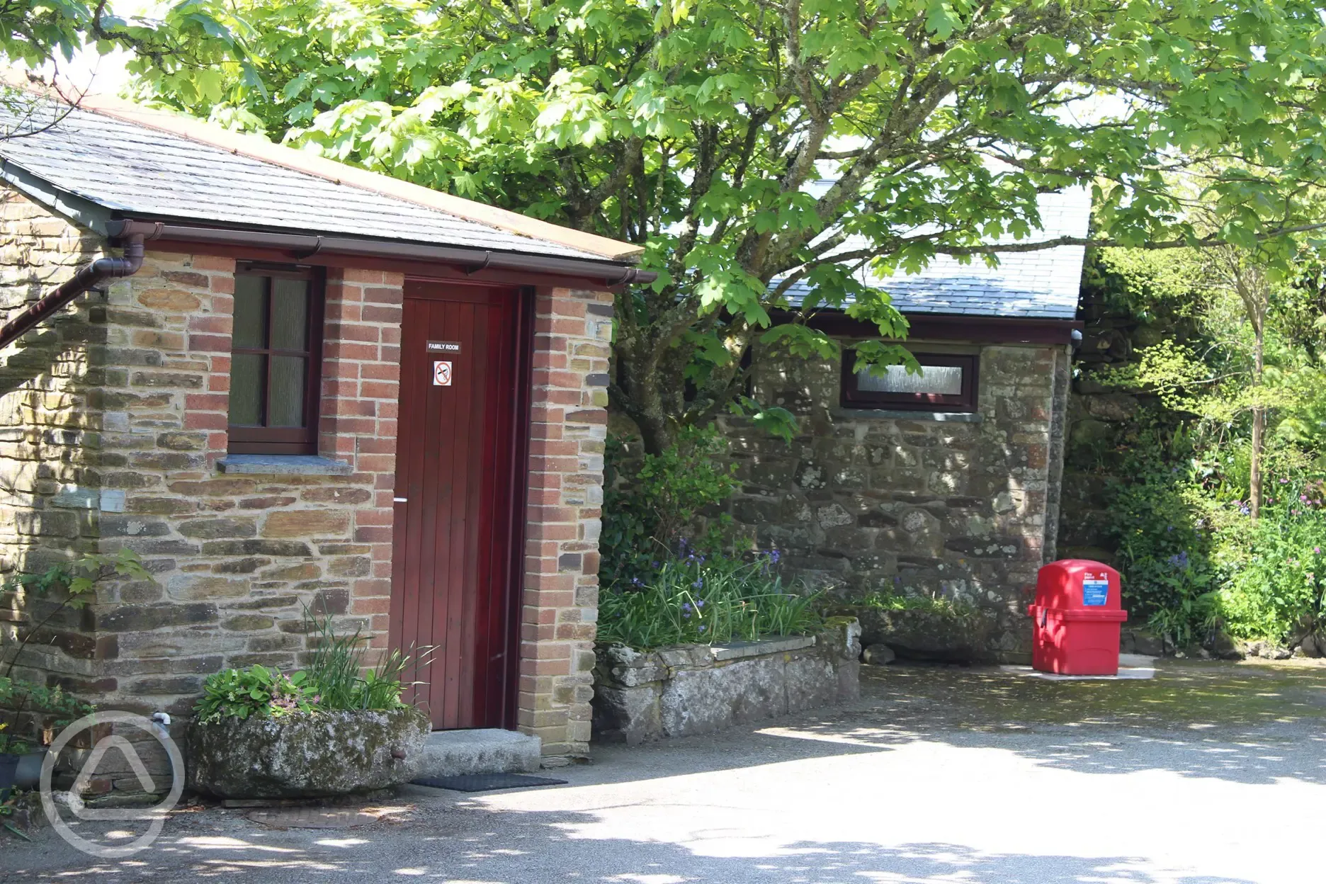 Exterior of the family shower rooms