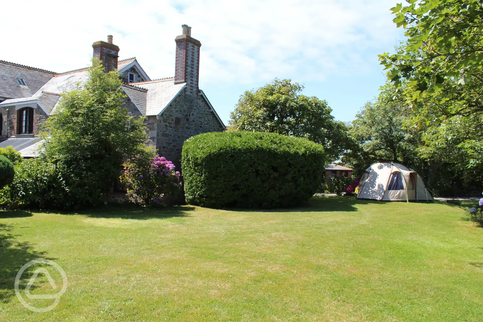 Grass pitches on The Lawn, reserved for backpackers