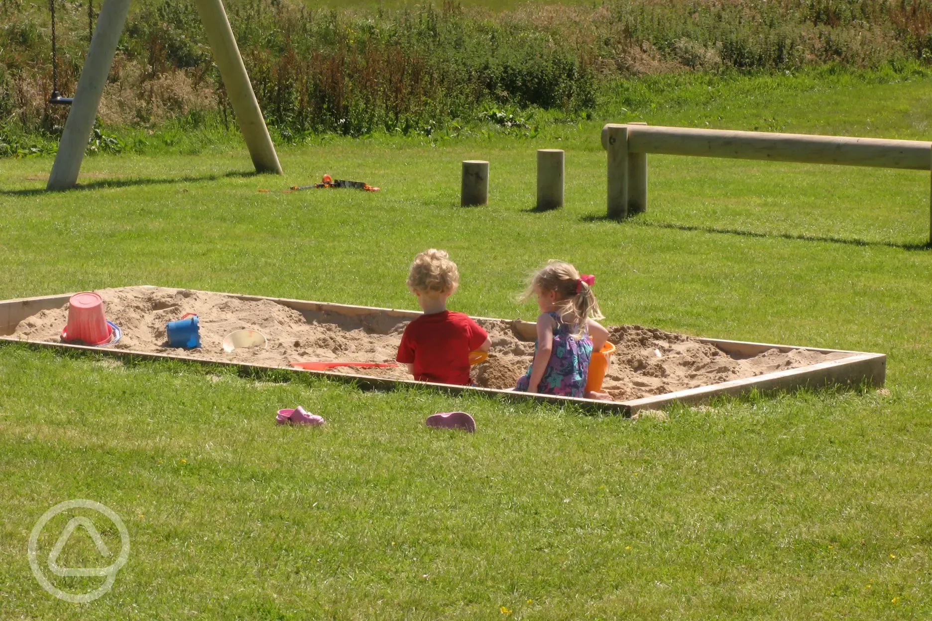 Sand pit in the play area