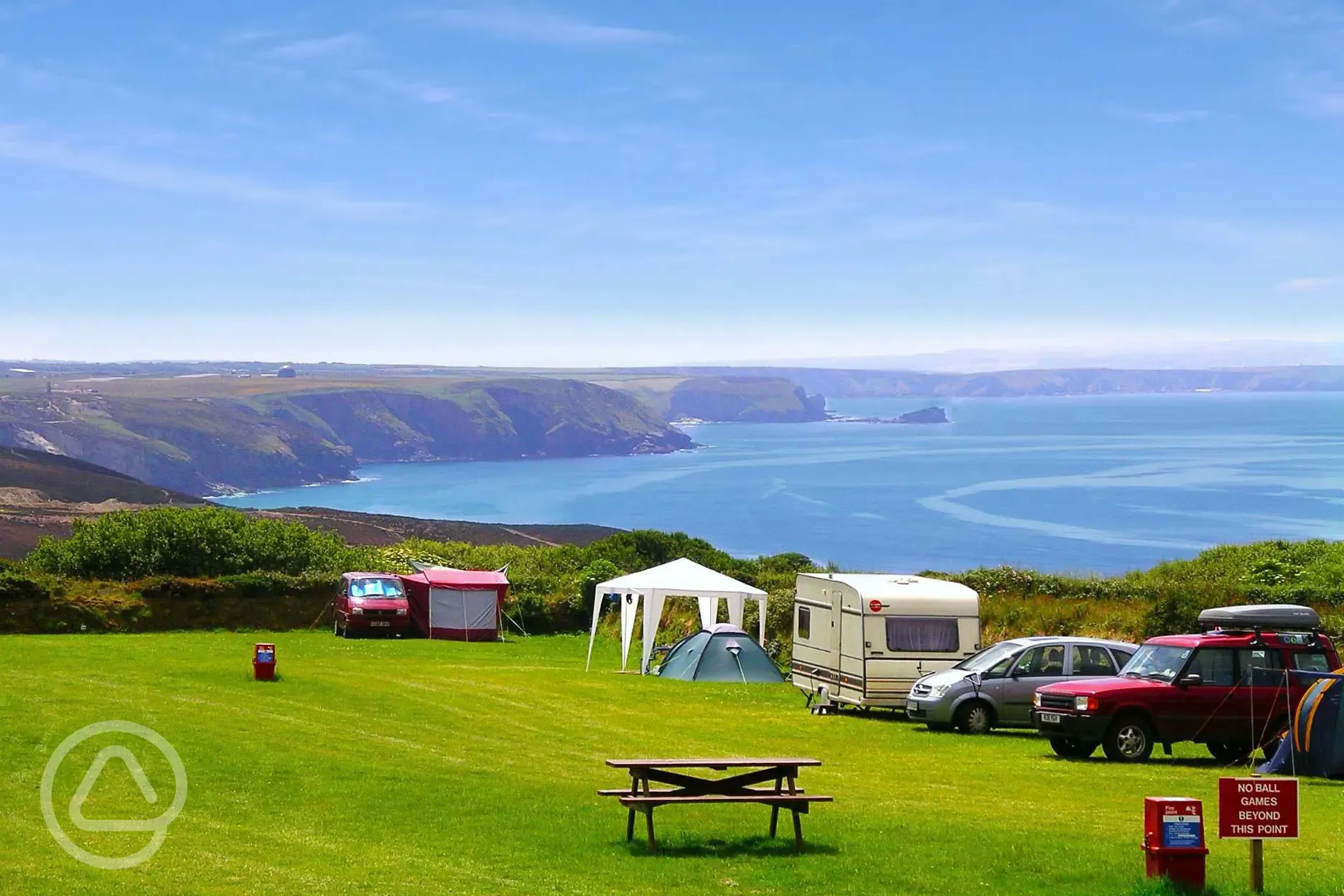 Grass pitches and sea views