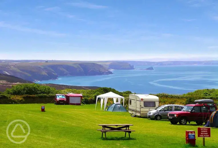 Grass pitches and sea views