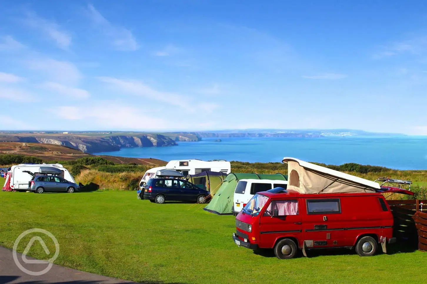 Grass pitches and sea views In Goose Field