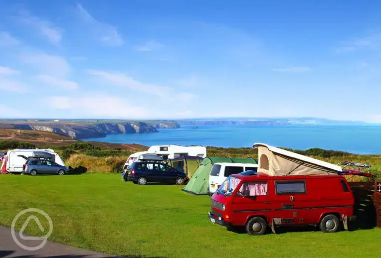 Grass pitches and sea views In Goose Field