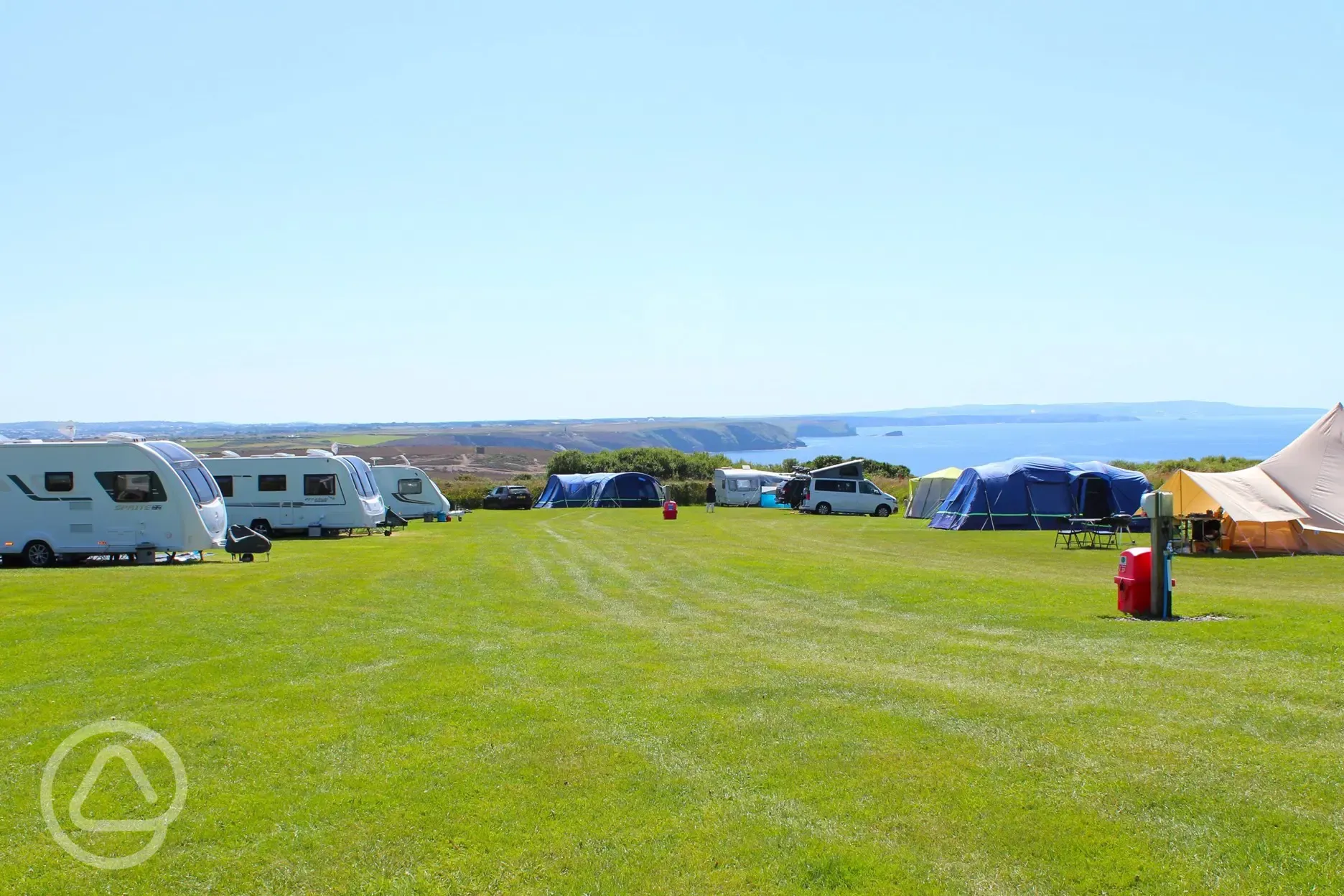 Grass pitches and sea views in Goose Field