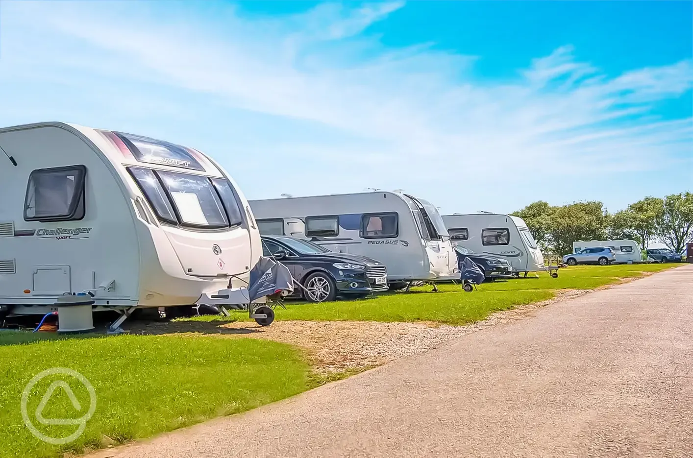 Fully serviced hardstanding touring pitches