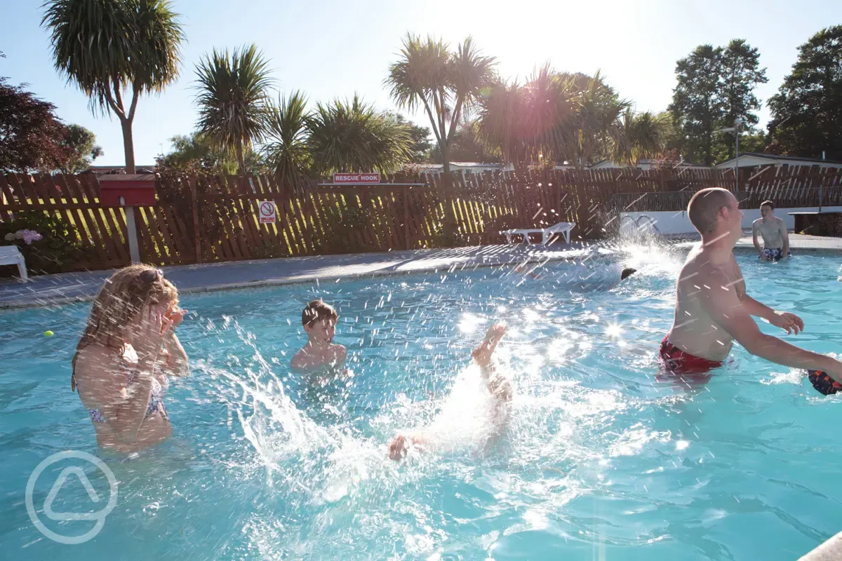 Outdoor heated swimming pool