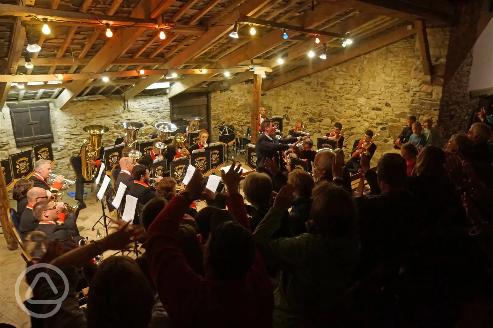 Brass band playing in the Old Barn