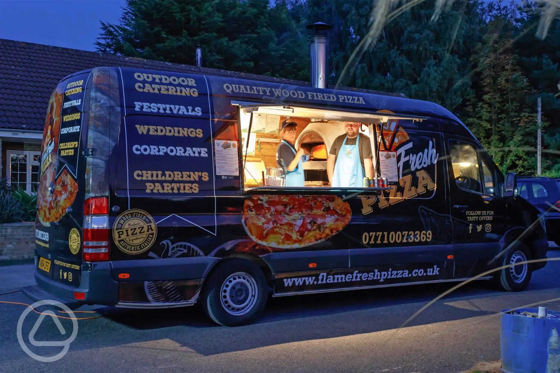 Pizza van at Naburn Lock Caravan Park