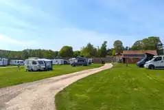 Electric grass touring pitches at Thorpe Hall Caravan and Camping Site