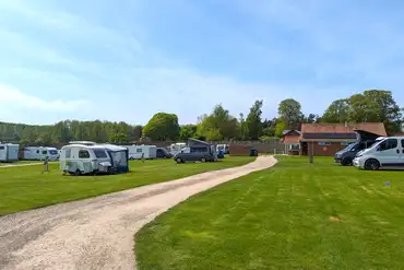 Electric grass touring pitches at Thorpe Hall Caravan and Camping Site