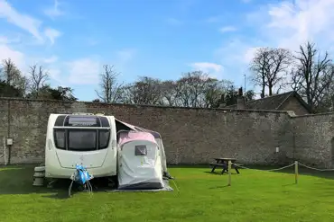 Electric grass touring pitches at Thorpe Hall Caravan and Camping Site