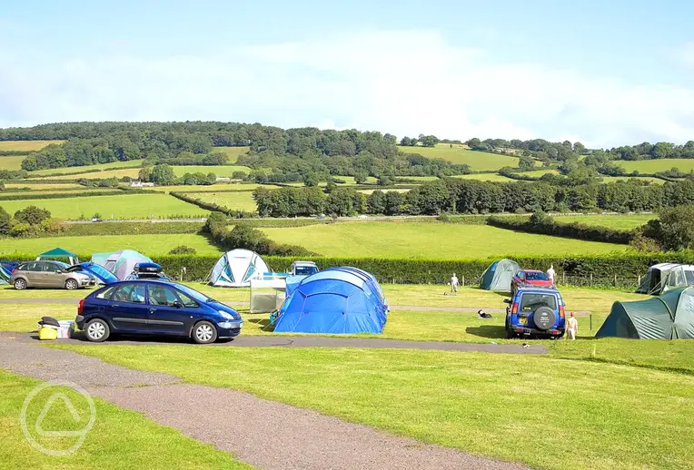 Parkers Farm Holiday Park grass pitches with countryside views