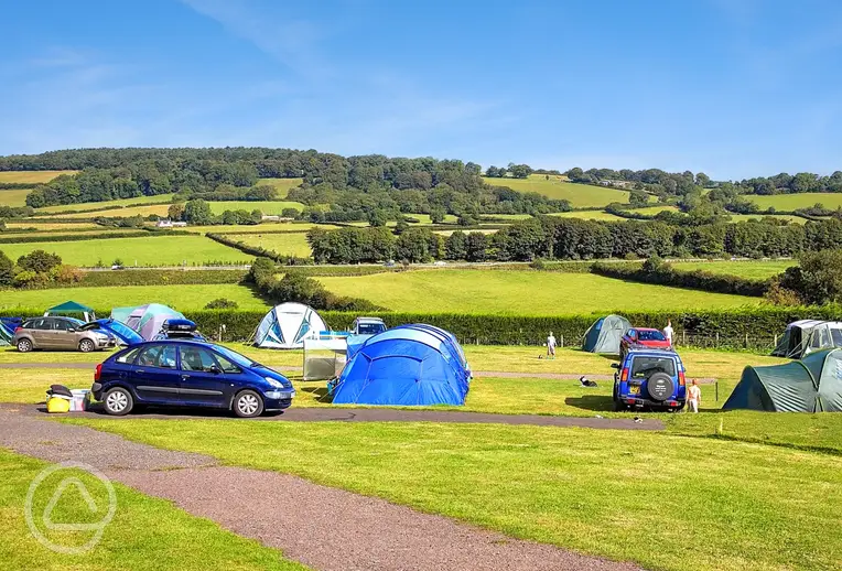 Parkers Farm Holiday Park non-electric grass pitches with countryside views
