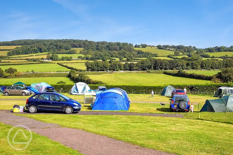 Parkers Farm Holiday Park non-electric grass pitches with countryside views