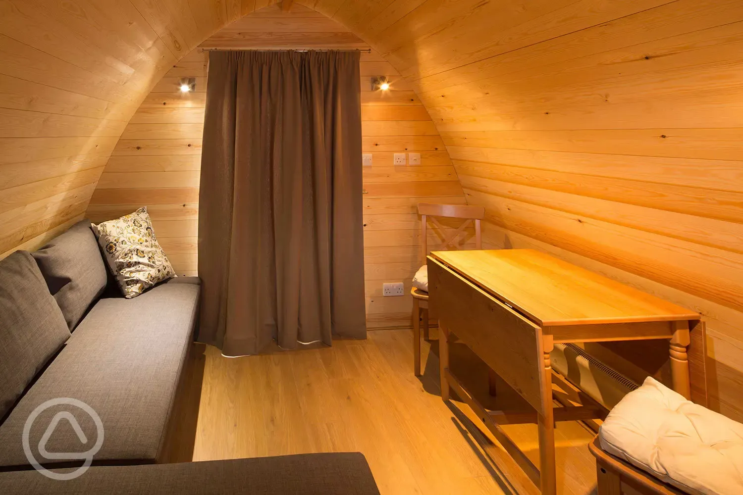 Ensuite glamping pod interior