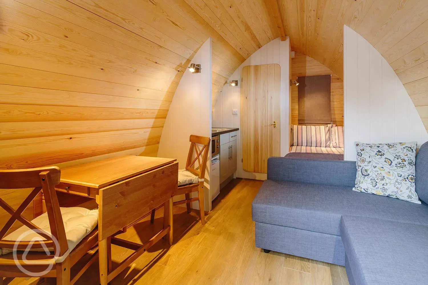 Ensuite glamping pod interior