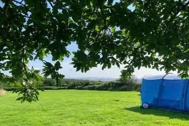 Tent pitch in sun