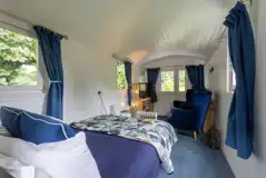 Millook shepherd's hut interior 