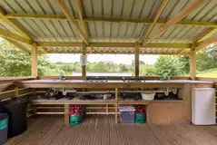 Shared kitchen facilities for the bell tents