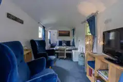 Millook shepherd's hut interior 